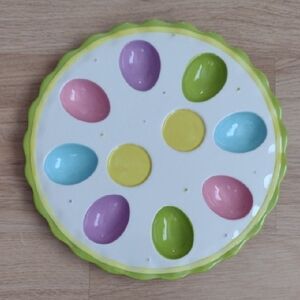 Pier One Exclusive Colorful Egg Plate 11.25 Diameter NWT